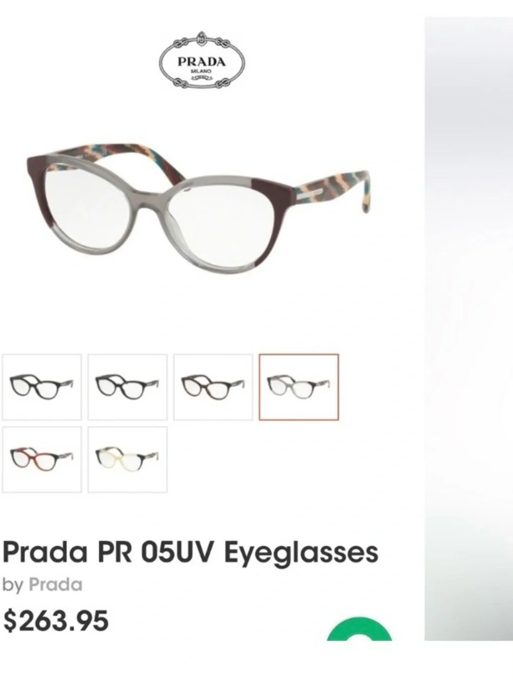 Prada Journal Women’s Multicolor Eyeglasses New Discontinued